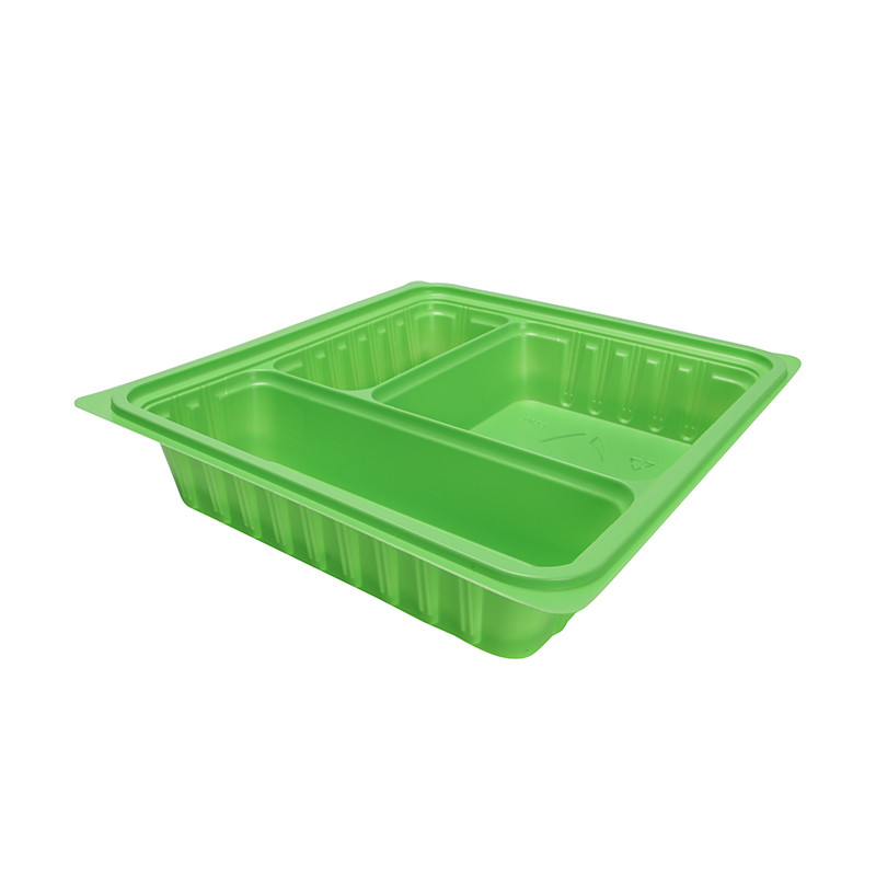 BOPS盖黑色方形三格快餐盒